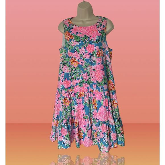 LILLY PULITZER NWT Pink Floral Sun Dress Medium Colorful Beach Resort Vacation - Picture 11 of 16